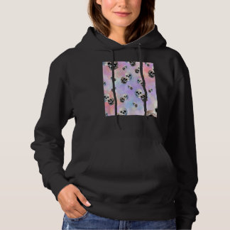 Pastel-Gefärbte Krawatte Skelettmuster Hoodie