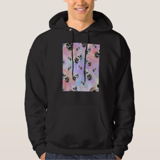 Pastel-Gefärbte Krawatte Skelettmuster Hoodie