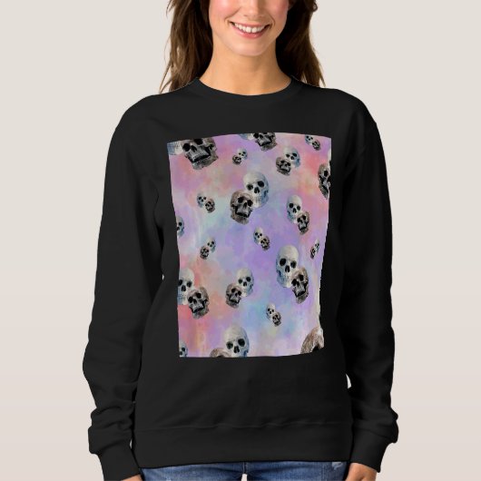 Pastel-Gefärbte Krawatte Skelettmuster Sweatshirt (Vorderseite)