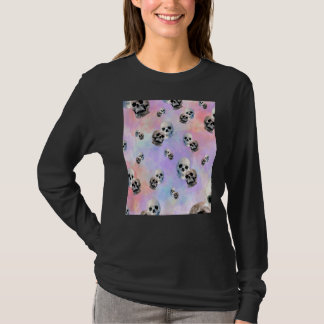 Pastel-Gefärbte Krawatte Skelettmuster T-Shirt
