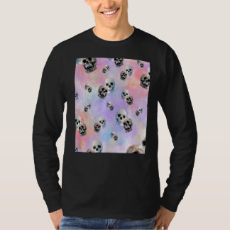 Pastel-Gefärbte Krawatte Skelettmuster T-Shirt