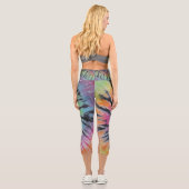 Pastel Gefärbte Krawatte Swirl Capri Leggings (Rückseite)