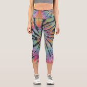 Pastel Gefärbte Krawatte Swirl Capri Leggings (Vorderseite)