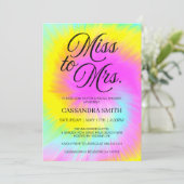 Pastel Gefärbte Krawatte Swirl Frau Brautparty ver Einladung (Stehend Vorderseite)