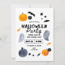 Pastel-Geister-Halloween-Einladung für Kleinkinder