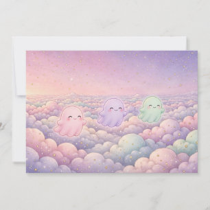 Pastel-Geister-Halloween-Party-Einladung - Süß und Einladung