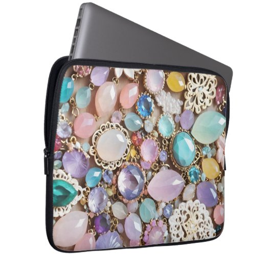 Pastel Gems And Jewels In Pinks & Purples Laptopschutzhülle (Vorne Rechts)