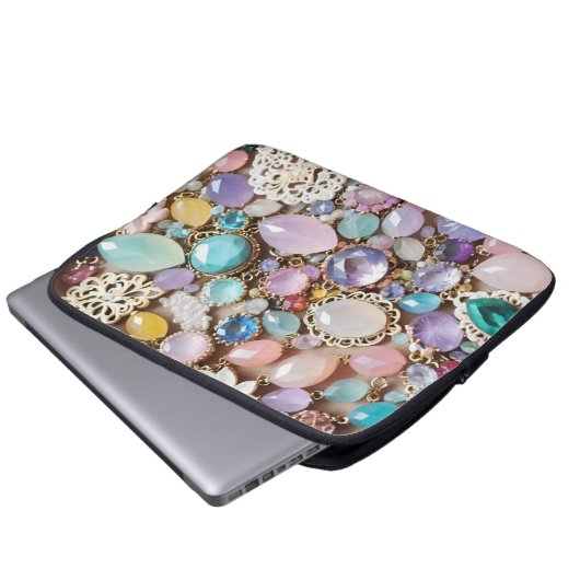 Pastel Gems And Jewels In Pinks & Purples Laptopschutzhülle (Vorne Knopf)