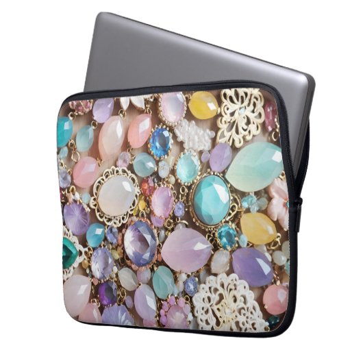 Pastel Gems And Jewels In Pinks & Purples Laptopschutzhülle (Vorderseite Links)