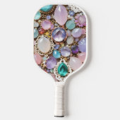 Pastel Gems And Jewels In Pinks & Purples Pickleball Schläger (Rückseite)