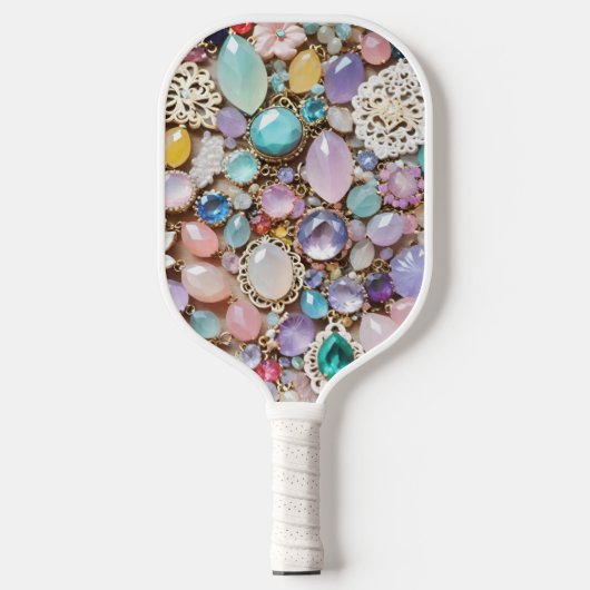 Pastel Gems And Jewels In Pinks & Purples Pickleball Schläger (Vorderseite)