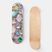 Pastel Gems And Jewels In Pinks & Purples Skateboard (Vorderseite)