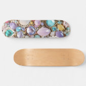 Pastel Gems And Jewels In Pinks & Purples Skateboard (Horizontal)