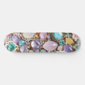 Pastel Gems And Jewels In Pinks & Purples Skateboard (Horizontal)