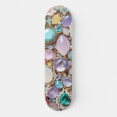 Pastel Gems And Jewels In Pinks & Purples Skateboard (Vorderseite)