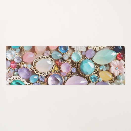 Pastel Gems And Jewels In Pinks & Purples Yogamatte (Rückseite (Horizontal))