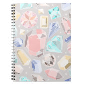 Pastel Gemstone Diamond Pattern PInk Aqua Gems Notizblock (Vorderseite)