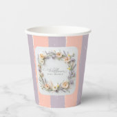 Pastel Gender Neutral Wildblume Babydusche Pappbecher (Vorderseite)