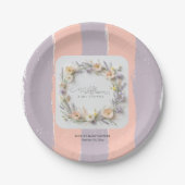 Pastel Gender Neutral Wildblume Babydusche Pappteller (Vorderseite)