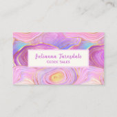 Pastel Geode Agate und Gold Visitenkarte (Vorderseite)
