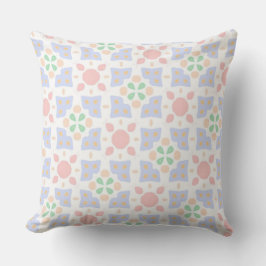 Pastel Geometric Floral Soft Colorful Kissen