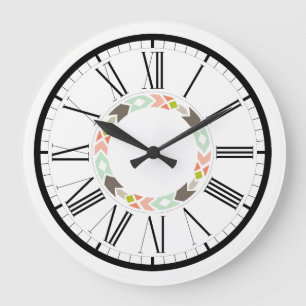 Pastel Geometric Graphic Design Große Wanduhr