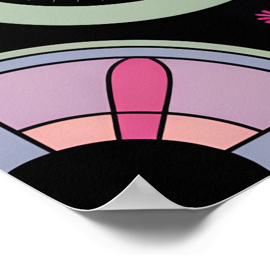 Pastel Geometric Mandala Bloom Poster (Ecke)