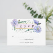 Pastel Geometric Peonies Floral Wedding RSVP (Stehend Vorderseite)