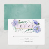 Pastel Geometric Peonies Floral Wedding RSVP Karte (Vorne/Hinten)