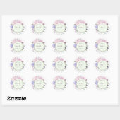 Pastel Geometric Peonies Floral Wedding Runder Aufkleber (Blatt)