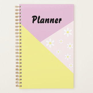 Pastel Geometric Planner with Daisy Flowers Planer