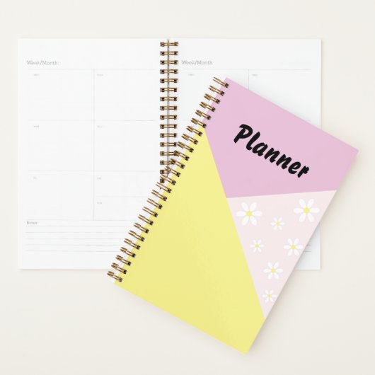 Pastel Geometric Planner with Daisy Flowers Planer (Anzeige)