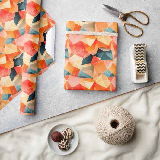 Pastel Geometric Pop | Fiesta Wrapping Paper Roll Geschenkpapier (Kunsthandwerk)
