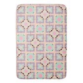 Pastel Geometric Tile Pattern | Pink Mint Purple  Badematte (Vorderseite Vertikal)