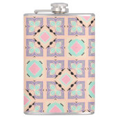 Pastel Geometric Tile Pattern | Pink Mint Purple  Flachmann (Vorderseite)