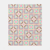 Pastel Geometric Tile Pattern | Pink Mint Purple  Fleecedecke (Vorderseite)
