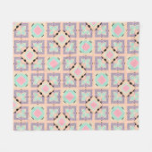 Pastel Geometric Tile Pattern | Pink Mint Purple  Fleecedecke (Vorderseite (Horizontal))