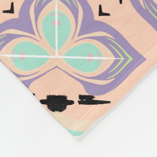 Pastel Geometric Tile Pattern | Pink Mint Purple  Fleecedecke (Ecke)