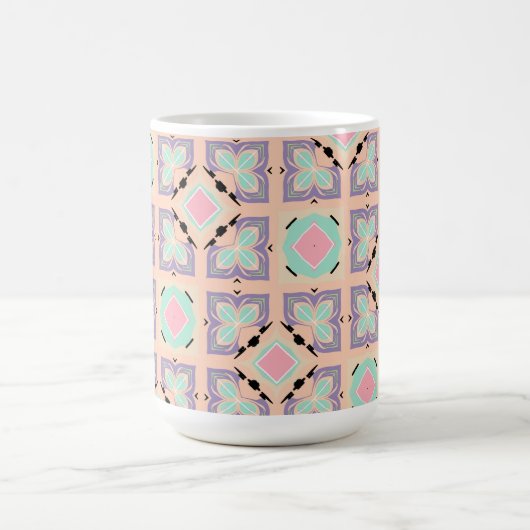 Pastel Geometric Tile Pattern | Pink Mint Purple  Kaffeetasse (Mittel)