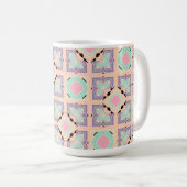 Pastel Geometric Tile Pattern | Pink Mint Purple  Kaffeetasse (VorderseiteRechts)