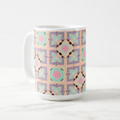 Pastel Geometric Tile Pattern | Pink Mint Purple  Kaffeetasse (Vorderseite Links)