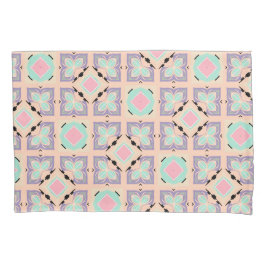Pastel Geometric Tile Pattern | Pink Mint Purple Kissenbezug