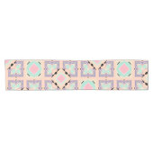Pastel Geometric Tile Pattern | Pink Mint Purple  Kurzer Tischläufer (Horizontal)