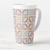 Pastel Geometric Tile Pattern | Pink Mint Purple  Milchtasse (Rechte Ecke)