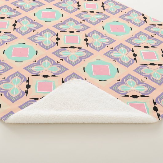 Pastel Geometric Tile Pattern | Pink Mint Purple  Sherpadecke (3/4)