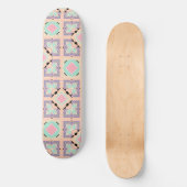 Pastel Geometric Tile Pattern | Pink Mint Purple  Skateboard (Vorderseite)