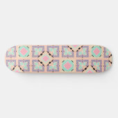 Pastel Geometric Tile Pattern | Pink Mint Purple  Skateboard (Horizontal)