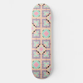 Pastel Geometric Tile Pattern | Pink Mint Purple  Skateboard (Vorderseite)