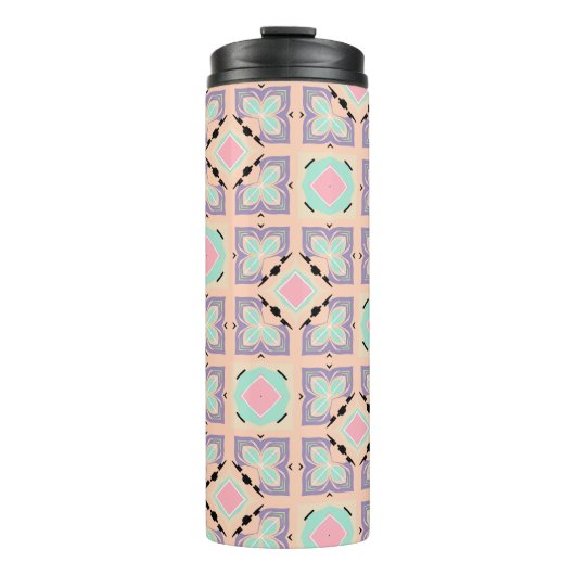 Pastel Geometric Tile Pattern | Pink Mint Purple  Thermosbecher (Vorderseite)