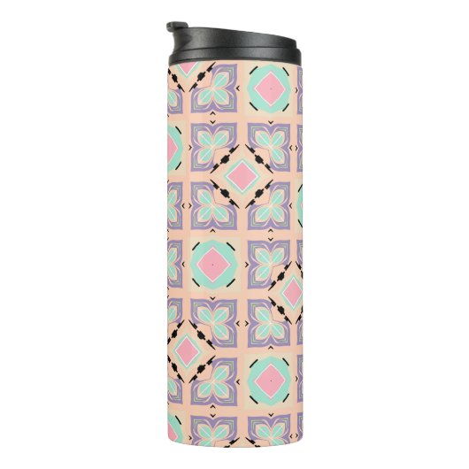 Pastel Geometric Tile Pattern | Pink Mint Purple  Thermosbecher (Nach rechts gedreht)
